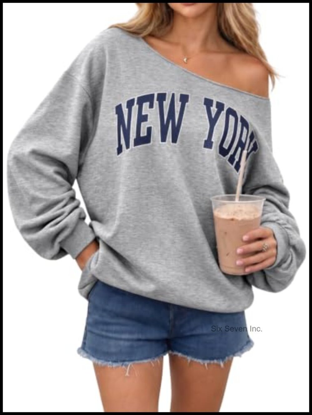 Off Shoulder Oversized Sweatshirt Long Sleeve Pullover